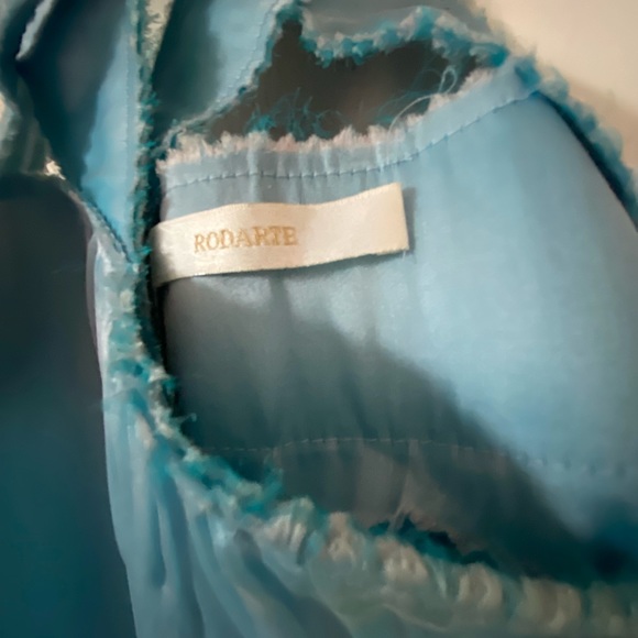 Rodarte | Delicate Blue Silk | Floaty Slip Dress | Neck Detail | UK 8-10 - Picture 9 of 12